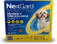 NexGard Spectra Antipulgas, Carrapatos e Vermífugos para Cães de 3,6 a 7,5kg – 3 tabletes
