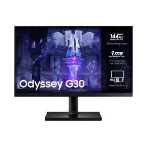 Monitor Gamer Samsung Odyssey G30 24″ FHD, Tela Plana, Painel VA, 144Hz, 1ms, HDMI, FreeSync Premium Preto